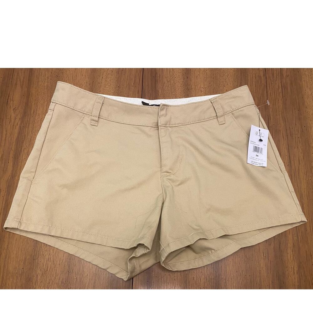 NWT Volcom So Chickie Short Khaki Chino Shorts‎ Size 26 Skate Surf Beach Vacay